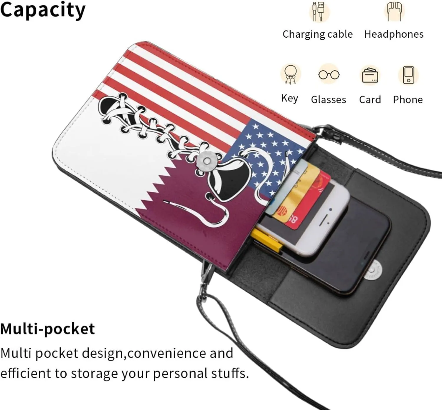 Vintage America Slovakia Slovakian Flag Funny Shoelace Small Crossbody Purse Cell Phone Bag for Women