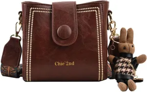 Vintage Fashion Bag With Adjustable Wider Shoulder Strap, Vintage Water Bucket Bag, Square Crossbody Small Bags for Women