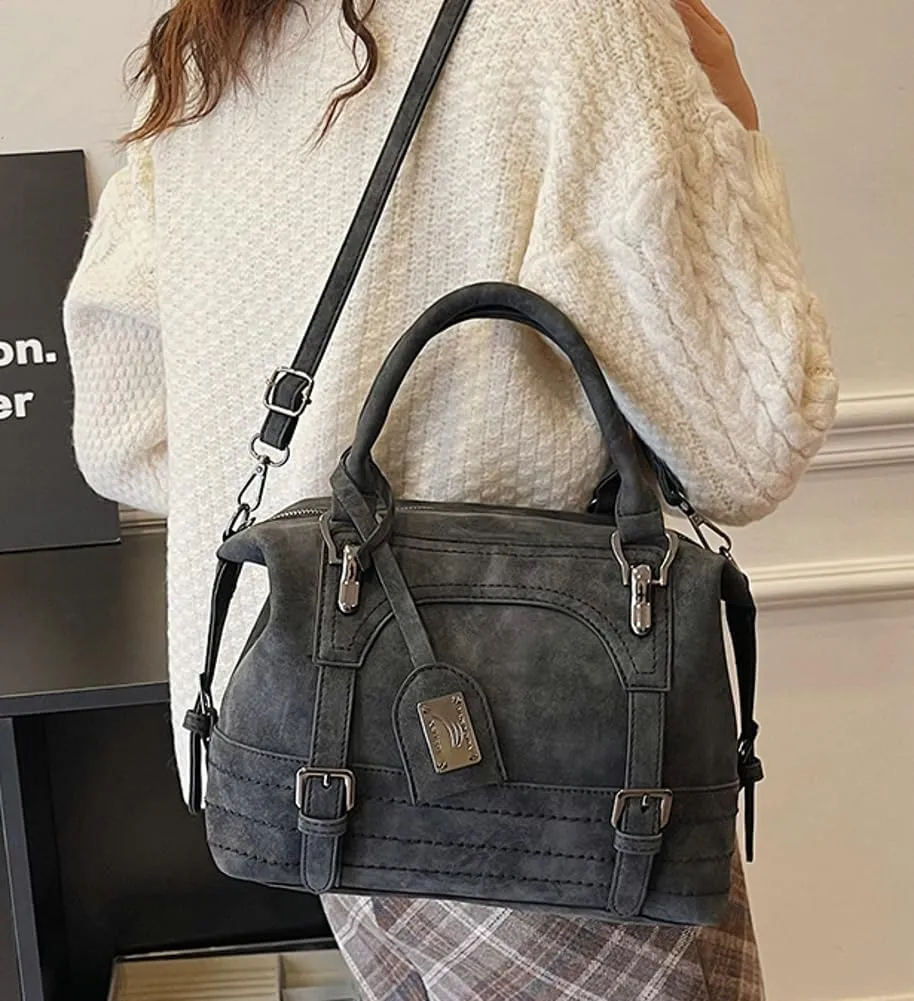 Vintage Handbags Tote Bags for Women Roomy Vegan Leather Shoulder Crossbody Purses Top-handle Ladies Travel Satchel