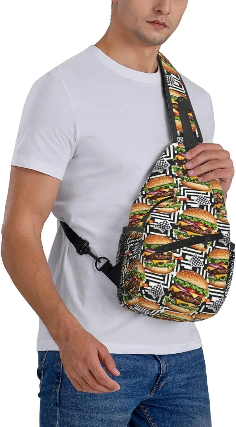 Vintage Leopard Crossbody Bags Cross Chest Bag Adjustable Sling Backpack for Women Men