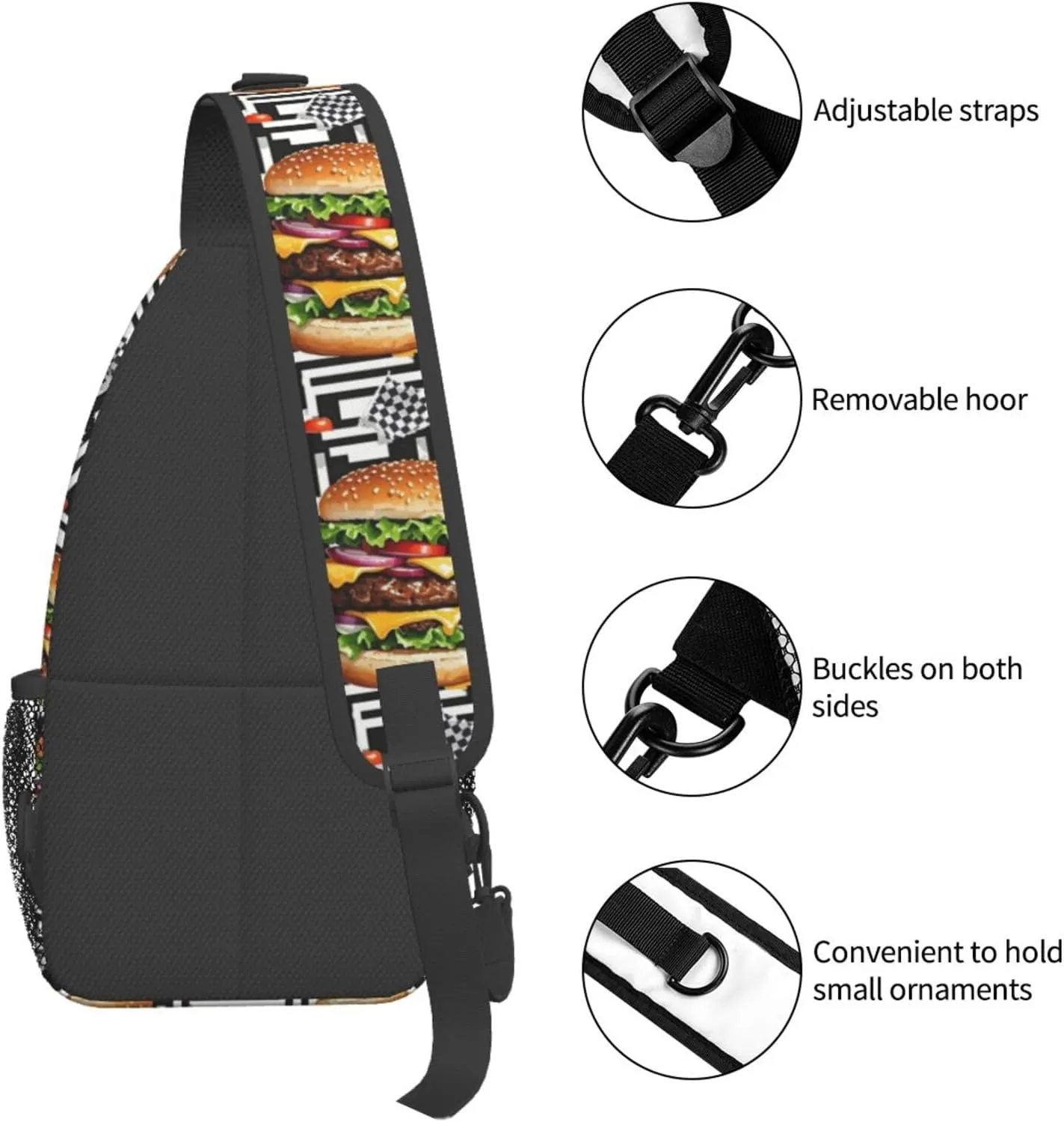 Vintage Leopard Crossbody Bags Cross Chest Bag Adjustable Sling Backpack for Women Men