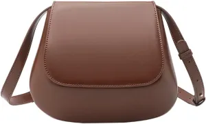 Vintage Saddle Crossbody Bag For Women Design Small Simple Shoulder Bag Vegan Leather Boho Retro Satchel Small Square Bag