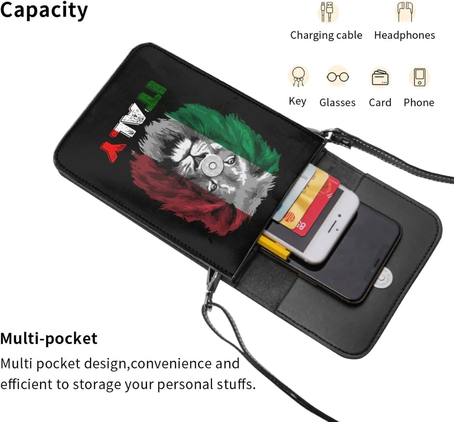 Vintage Saint Vincent And The Grenadines Flag Lion Head Small Crossbody Purse Cell Phone Bag for Women