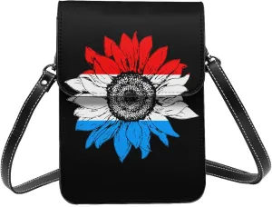 Vintage Sunflower Nepal Nepalese Flag Small Crossbody Purse Cell Phone Bag for Women