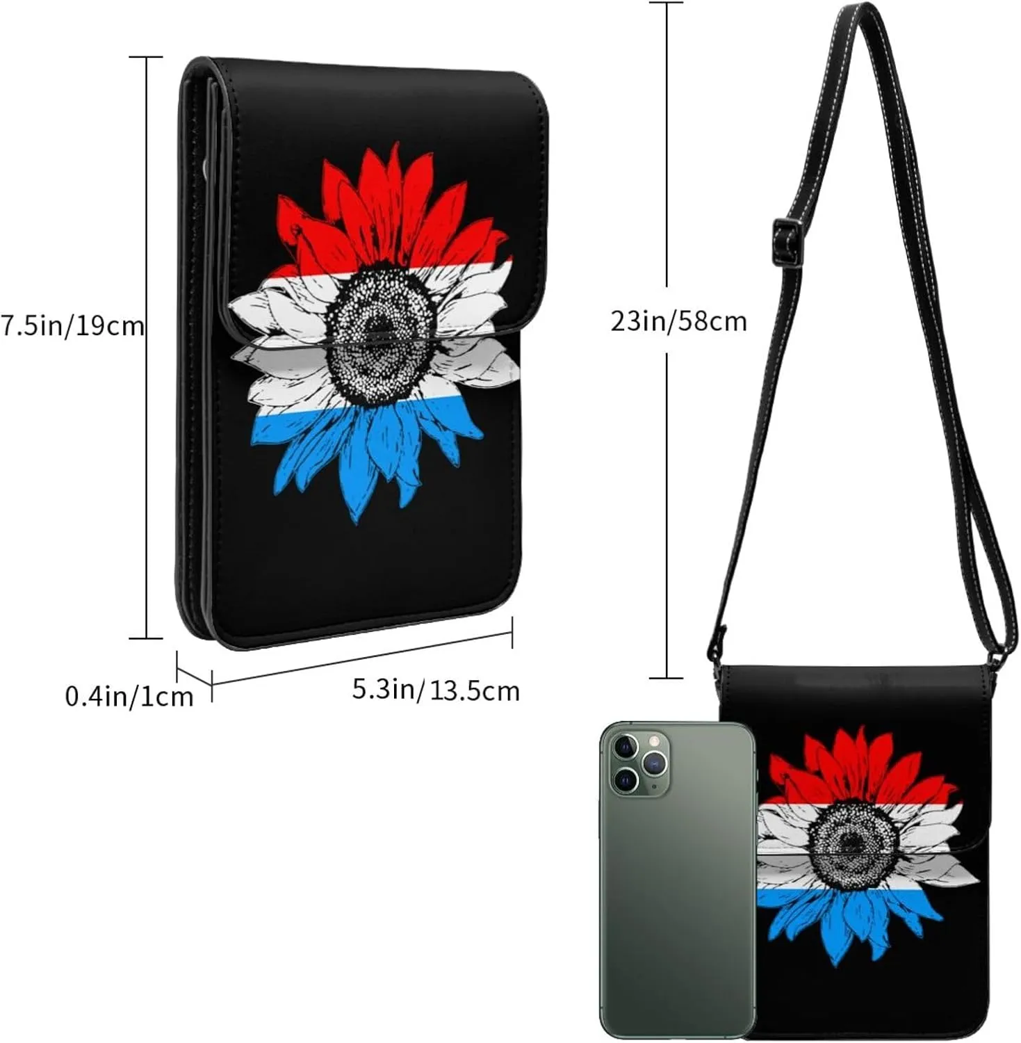 Vintage Sunflower Nepal Nepalese Flag Small Crossbody Purse Cell Phone Bag for Women