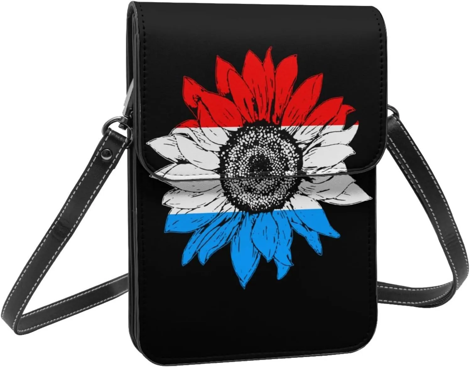 Vintage Sunflower Nepal Nepalese Flag Small Crossbody Purse Cell Phone Bag for Women