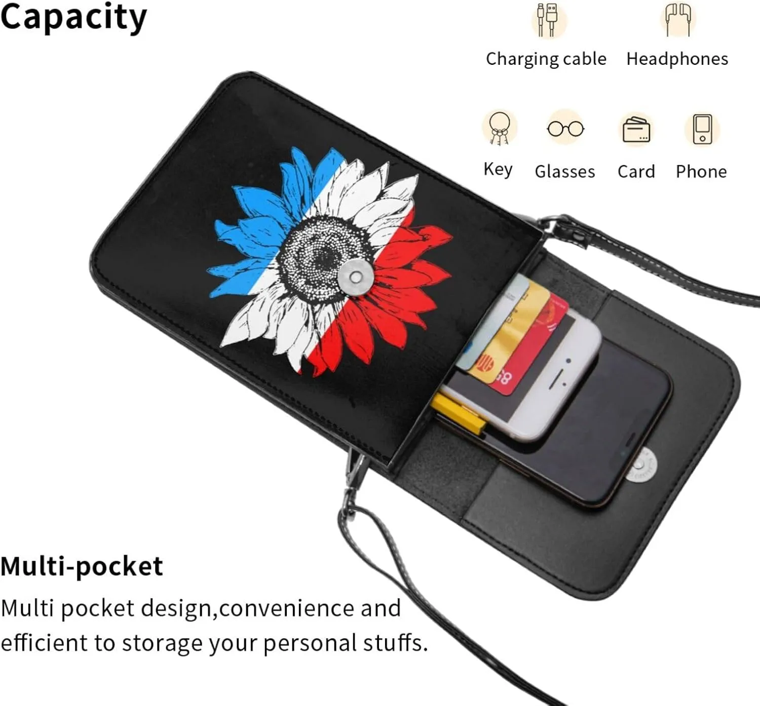Vintage Sunflower Nepal Nepalese Flag Small Crossbody Purse Cell Phone Bag for Women