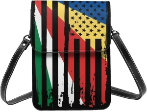 Vintage Tanzanian America Flag Striped Patterns Small Crossbody Purse Cell Phone Bag for Women