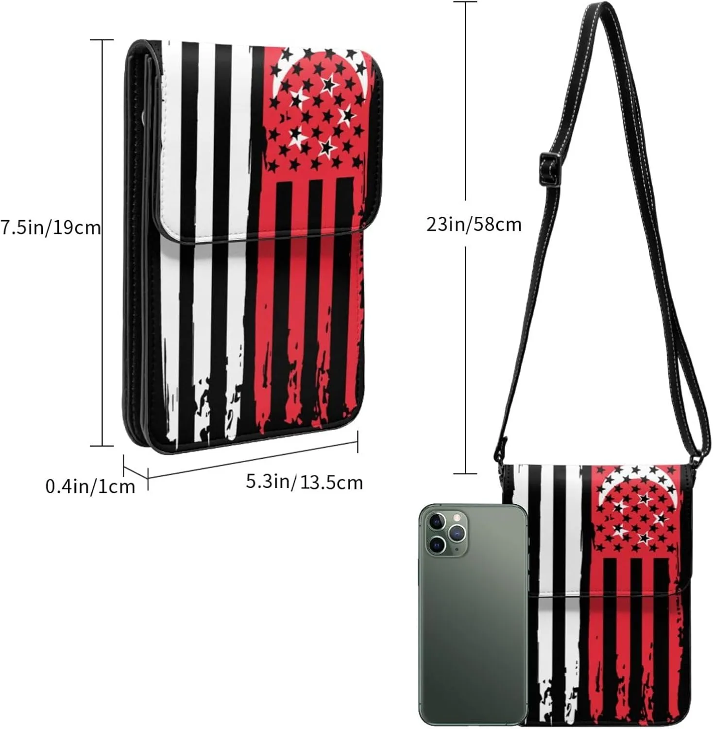Vintage Tanzanian America Flag Striped Patterns Small Crossbody Purse Cell Phone Bag for Women
