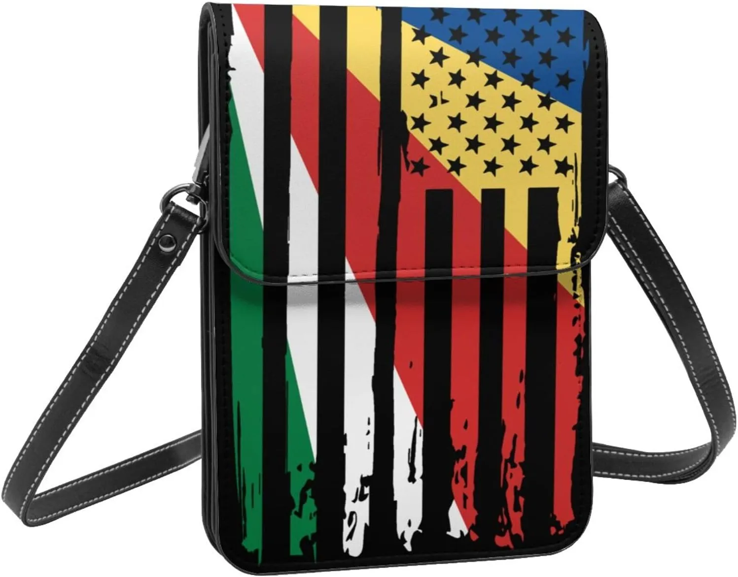 Vintage Tanzanian America Flag Striped Patterns Small Crossbody Purse Cell Phone Bag for Women