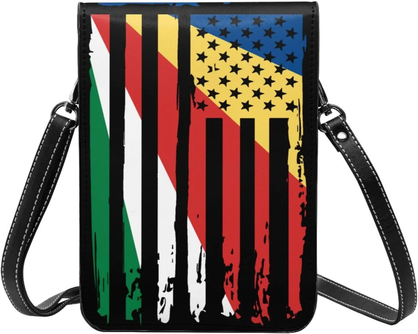 Vintage Tanzanian America Flag Striped Patterns Small Crossbody Purse Cell Phone Bag for Women