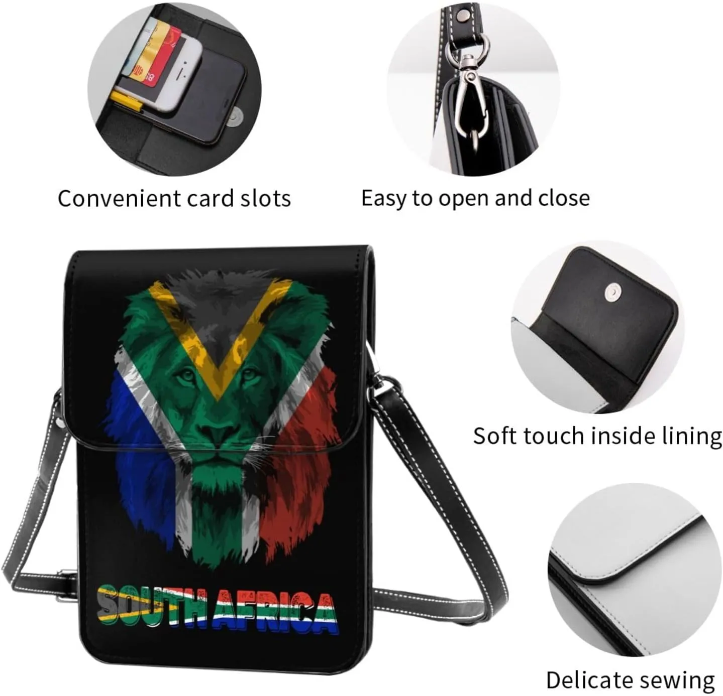Vintage Vatican Flag Lion Head Small Crossbody Purse Cell Phone Bag for Women