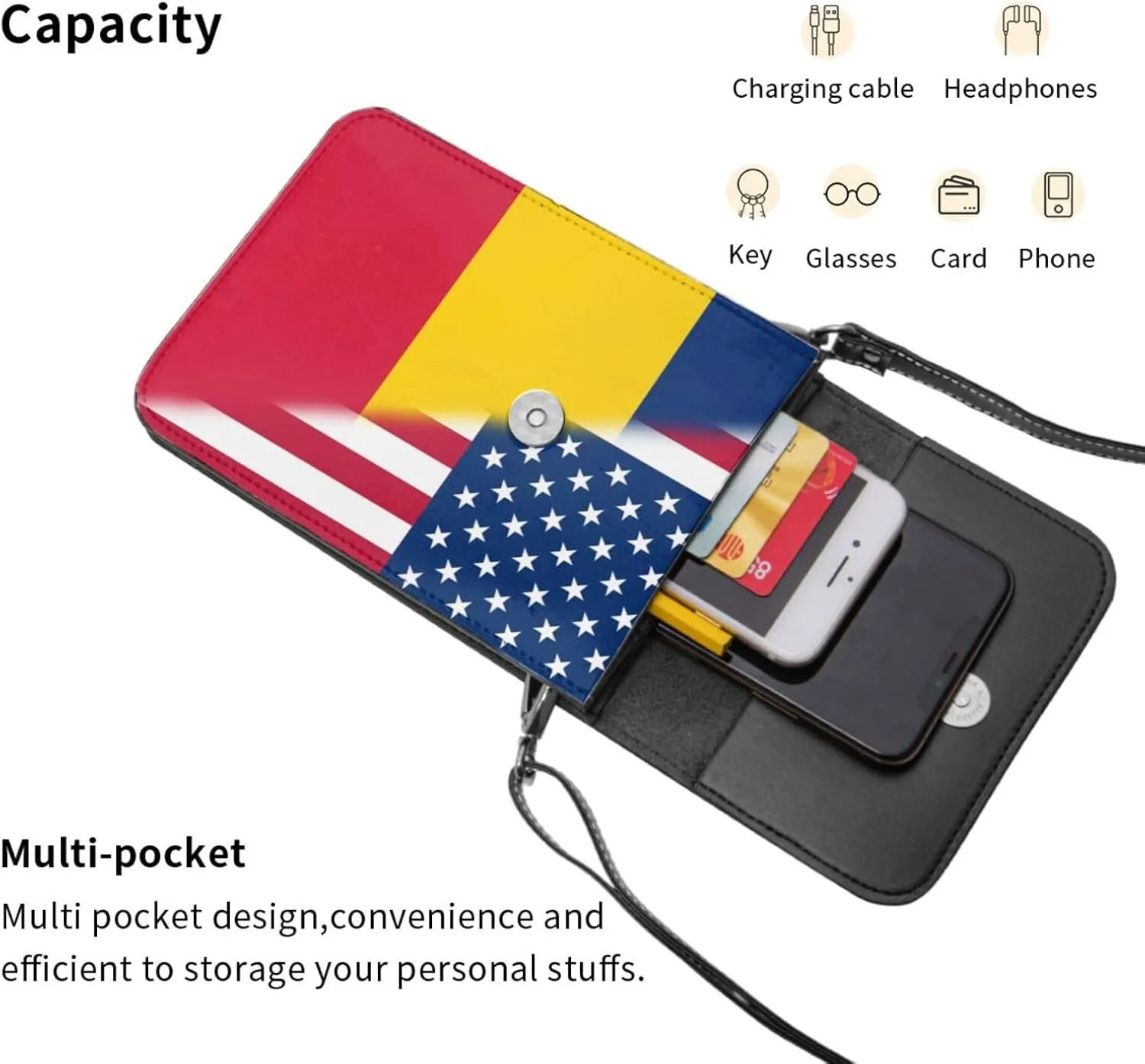 Vintage Zambia Zambian America Flag Small Crossbody Purse Cell Phone Bag for Women Girls Mini Over Shoulder Handbag Wallet