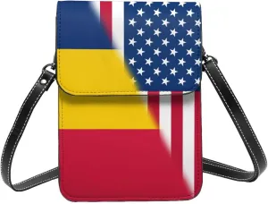 Vintage Zambia Zambian America Flag Small Crossbody Purse Cell Phone Bag for Women Girls Mini Over Shoulder Handbag Wallet