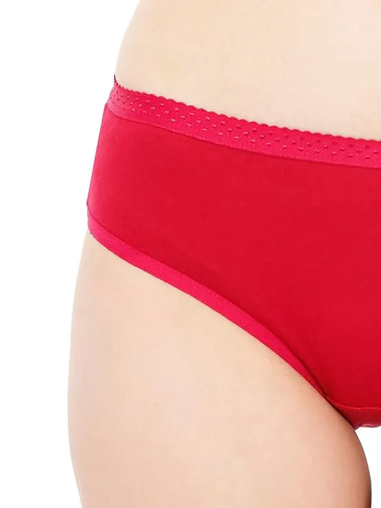 VIP Feelings Intimate Women's Cotton Outer Elastic Hipster Panty(Pack of 6)