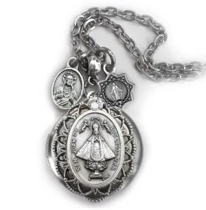 Virgen de San Juan de Los Lagos Locket Necklace, Blessed Virgin Mary, Our Lady of St. John of the Lakes