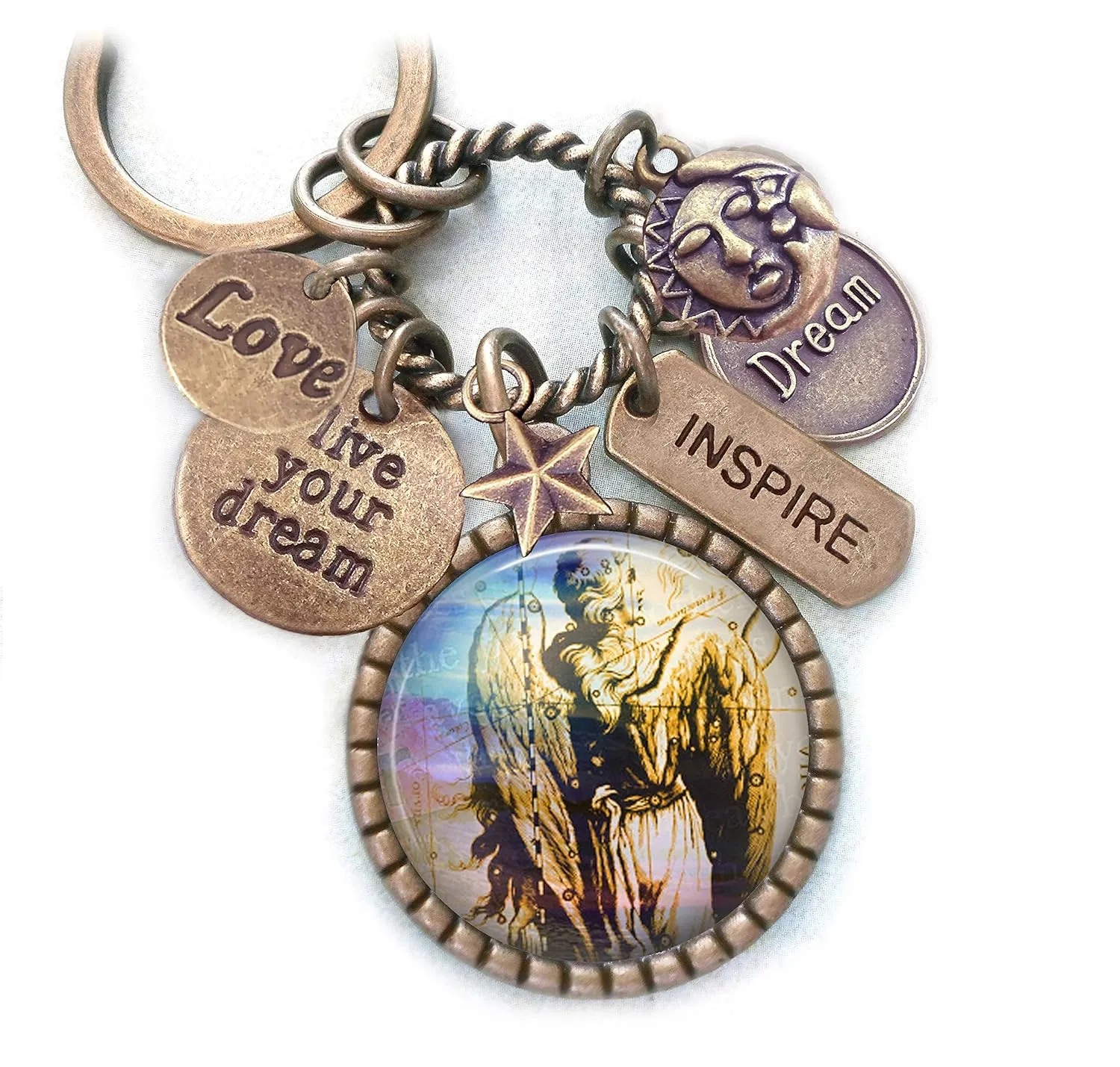 Virgo Backpack-Purse Clip, Key Chain or Necklace, Love, Live Your Dream, Inspirational Zodiac, Astrology and Birth Sign Gift
