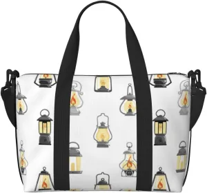 VOSERY Laptop Tote Bag for Women Work - white Light Bulb vintage Gym Bag for Women Men, Personal Item Crossbody Travel Bags for Women Men Carry On, Overnight Weekender Bags for Women Travel