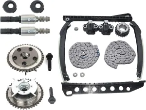 VVT Cam Phasers Solenoid Timing Chain Kit Compatible with 5.4L 3V Triton Ford Expedition Explorer F150 F250 F350 Super Duty, Lincoln Mark LT, Navigator # ‎3R2Z 6A257-DA2, 3L3Z 6279-DAP