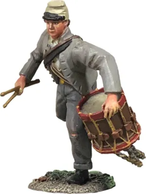 W. Britain American Civil War 31404 Young Confederate Drummer advancing 1:30 Scale Metal