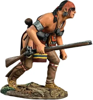 W. Britain American Revolution 16126 Woodland Indian advancing in Crouch 1:30 Scale Metal