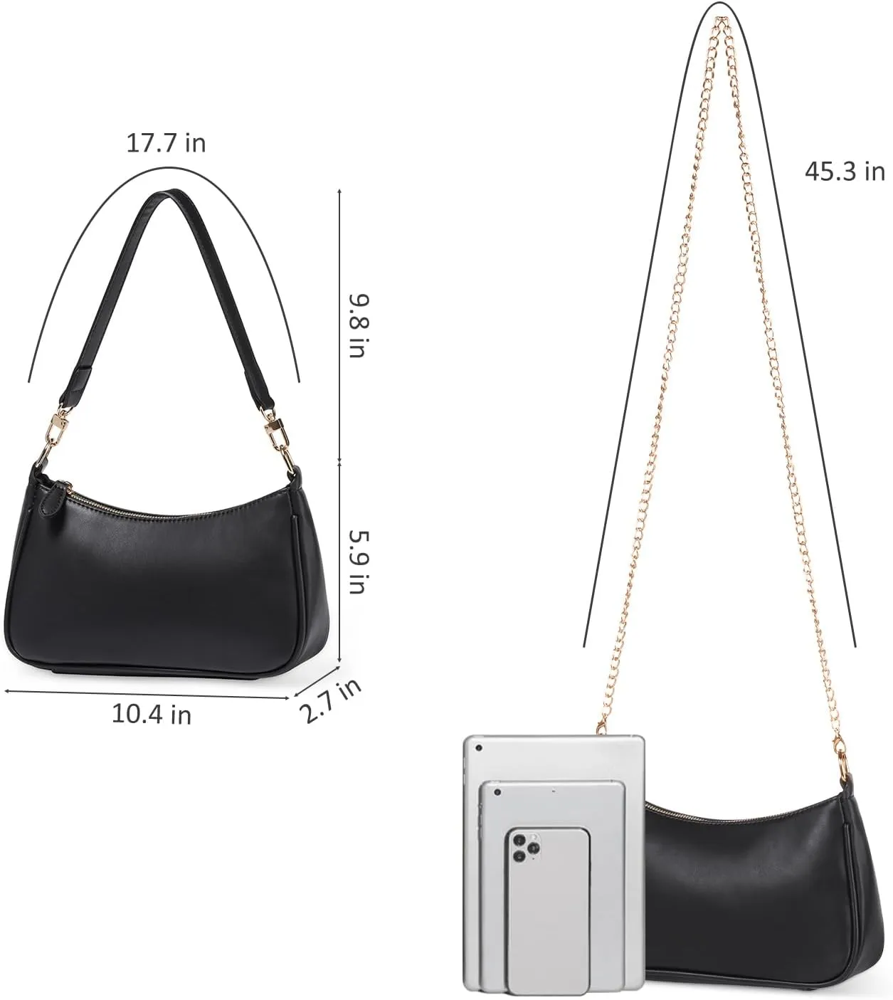 WantGor Clutch Tote Handbags, Shoulder Purse for Women Crossbody Bags Mini Hobo Bag Retro Vegan Leather Trendy Handbag