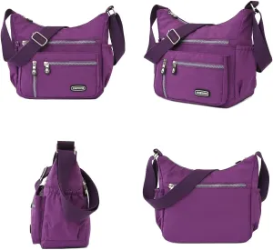 Waterproof Nylon Crossbody Bag for Women Mulit-Pockets Shoulder Bag Outdoor Travel Purses and Handbag