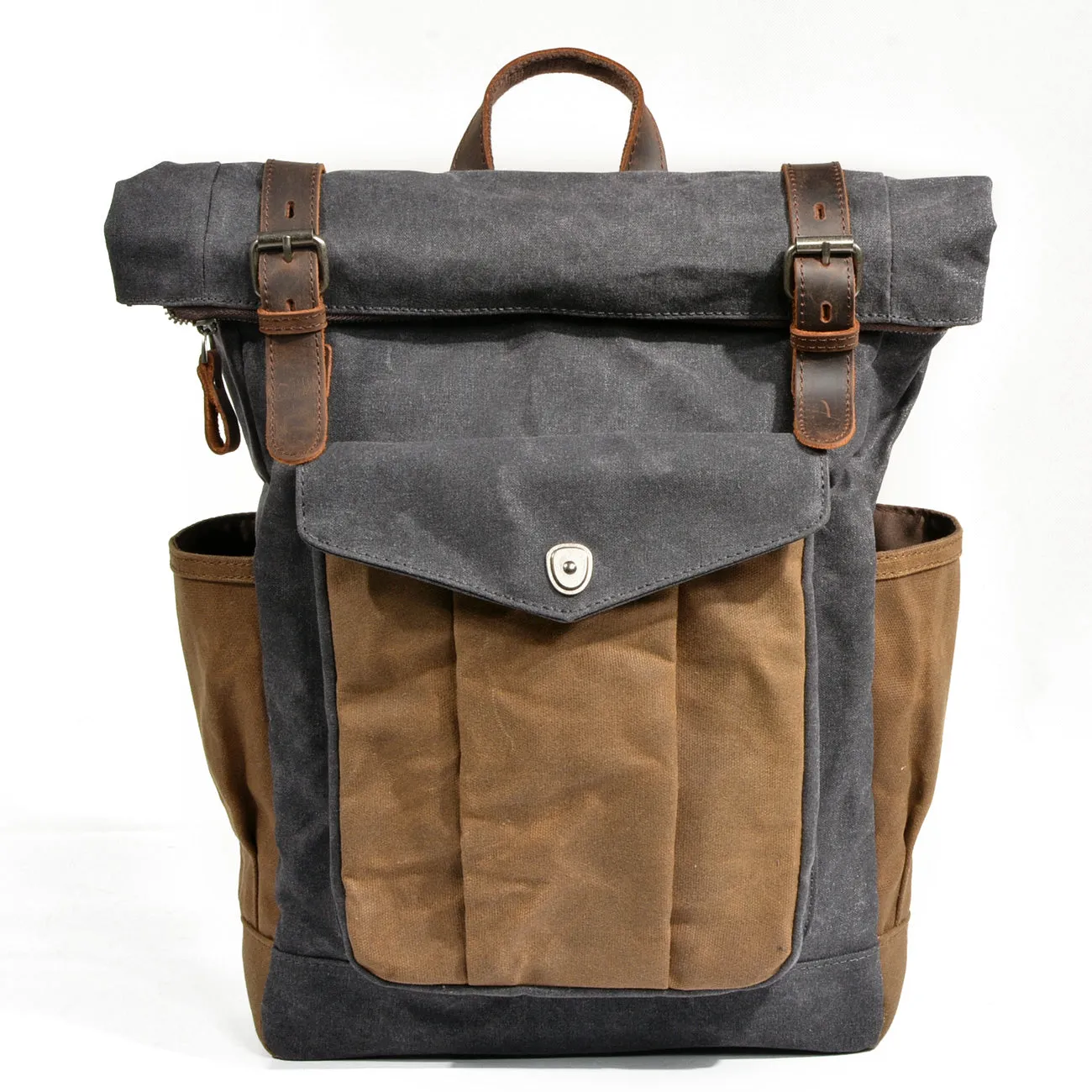 Waxed Canvas Roll Top Backpack  | Mont Blanc
