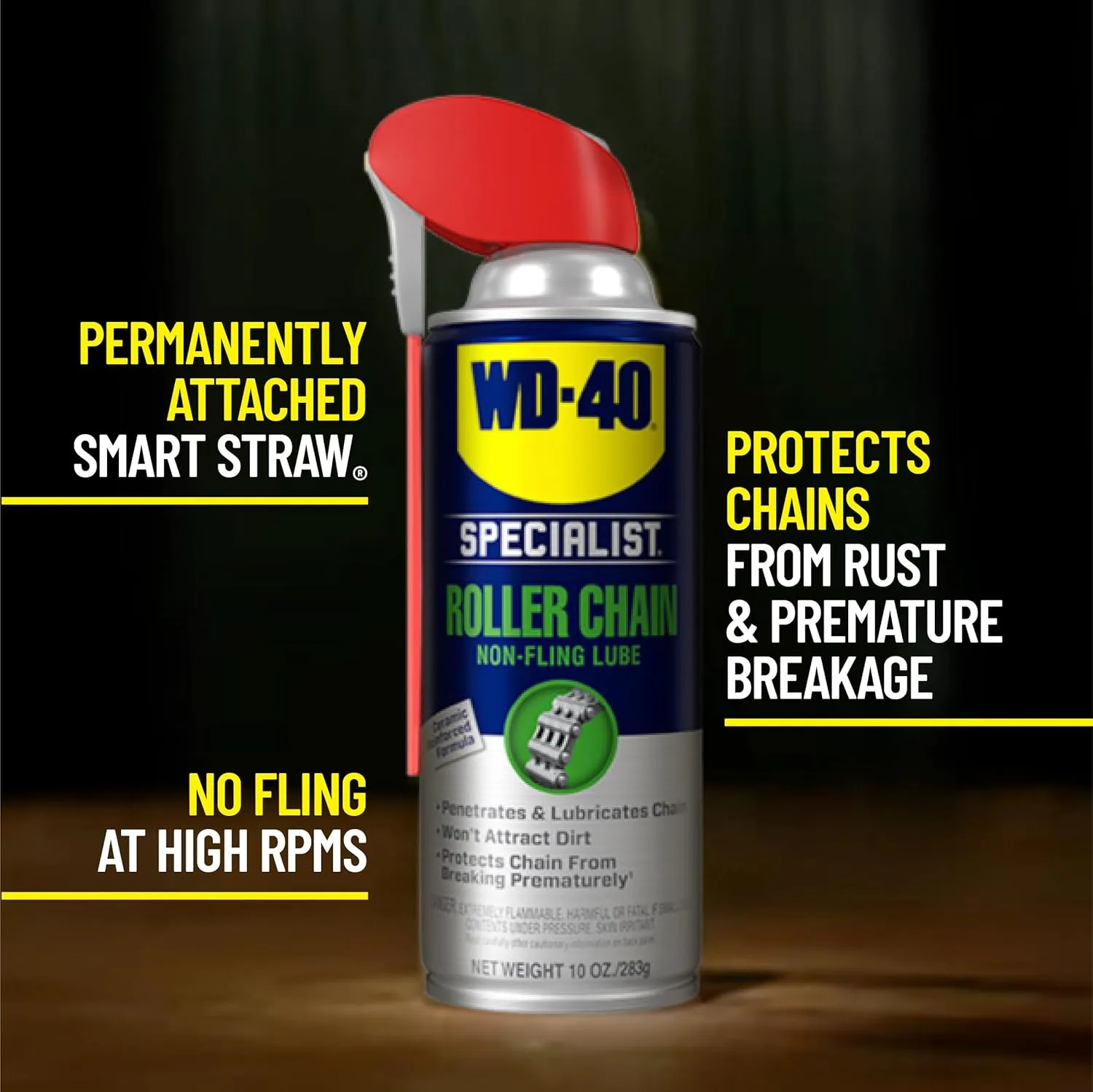 WD-40 Specialist Roller Chain Non-Fling Lubricant, 10 OZ [6-Pack]