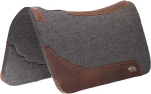 Weaver Equine 31" x 32" Premium Contoured Pure Wool Felt Horse Saddle Pad, Shock Absorbing Western Saddle Pad for Protection, Equine Supplies, Gray