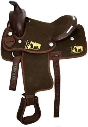 Western Barrel Racing Handmade Synthetic Cordura Horse Saddle Lightweight Horse Riding Saddle Trail Tack Equestrian Size 10"-18" inches Seat Available, FRR22