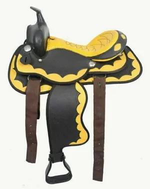 Western Barrel Racing Handmade Synthetic Cordura Horse Saddle Lightweight Horse Riding Saddle Trail Tack Equestrian Size 10"-18" inches Seat Available, FRR31.