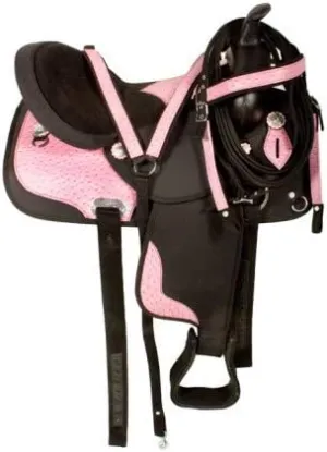 Western Barrel Racing Handmade Synthetic Cordura Horse Saddle Lightweight Trail Tack Equestrian Get Matching Headstall, Breastplate & REINS Size 10"-18" inches Seat Available, FRI02