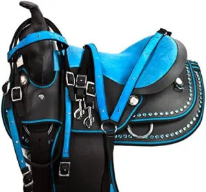 Western Barrel Racing Handmade Synthetic Cordura Horse Saddle Lightweight Trail Tack Equestrian Get Matching Headstall, Breastplate & REINS Size 10"-18" inches Seat Available, FRI07