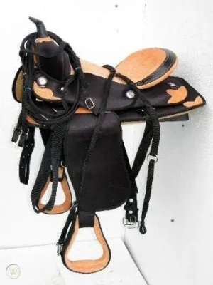 Western Barrel Racing Handmade Synthetic Cordura Horse Saddle Lightweight Trail Tack Equestrian Get Matching Headstall, Breastplate & REINS Size 10"-18" inches Seat Available, FRI11