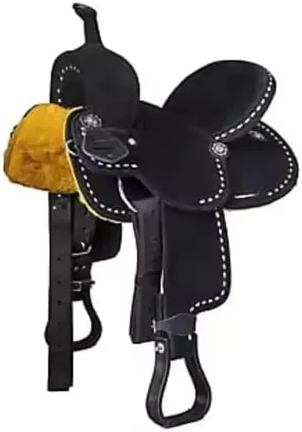 Western Barrel Racing Wooden Tree Horse Saddles Handmade Premium Leather Comfort Horses Trail Equestrian Tooled Carved Horse Saddle Riding Size: 10-18 inches Seat, KK02