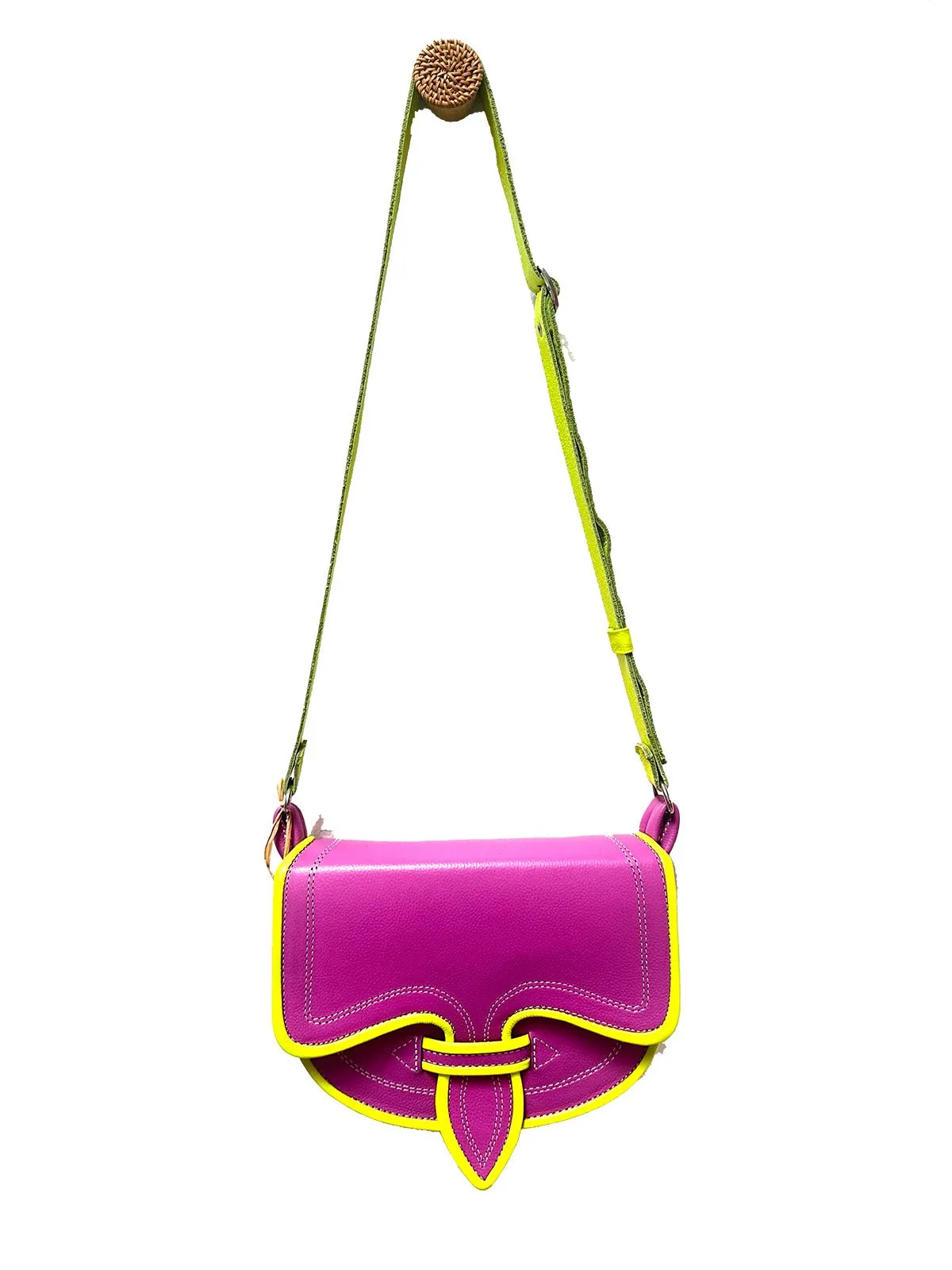 Western Cowboy Style Crossbody Leather Carriel Bag in Vibrant Colors