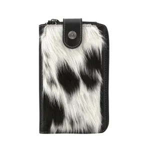 Western Genuine Cowhide Phone Crossbody Wallet