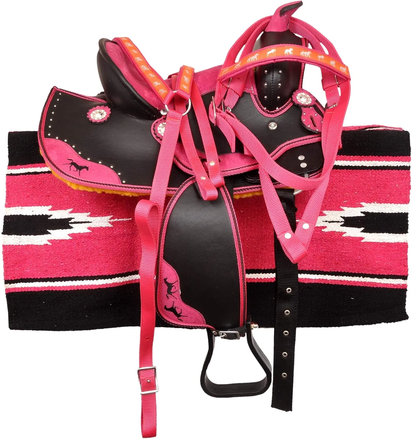 Western Synthetic Horse Saddle Lightweight Barrel Racing Saddle Trail Equestrian Horse Saddle Size 14 to 18 Inches Seat Model No. 10