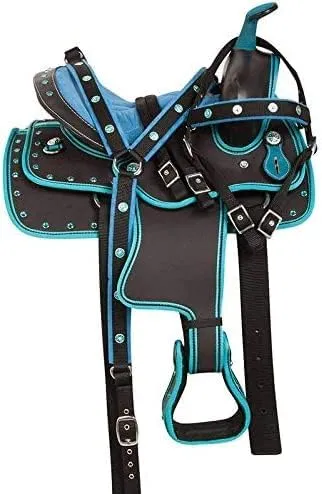 Western Synthetic Horse Saddle Lightweight Barrel Racing Saddle Trail Equestrian Horse Saddle Size 14 to 18 Inches Seat Model No. 18