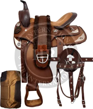 Western Synthetic Horse Saddle Lightweight Barrel Racing Saddle Trail Equestrian Horse Saddle Size 14 to 18 Inches Seat Model No. 26