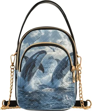 Whale Ocean Sea Seagull Crossbody Bag for Women Mini Cell Phone Purse Women's Shoulder Handbag