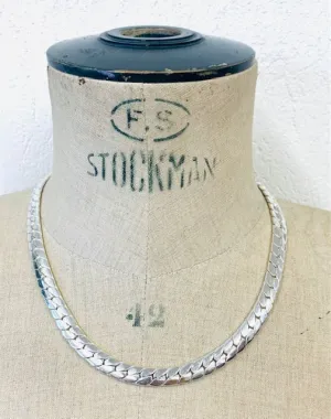 Wide snake chain silver
