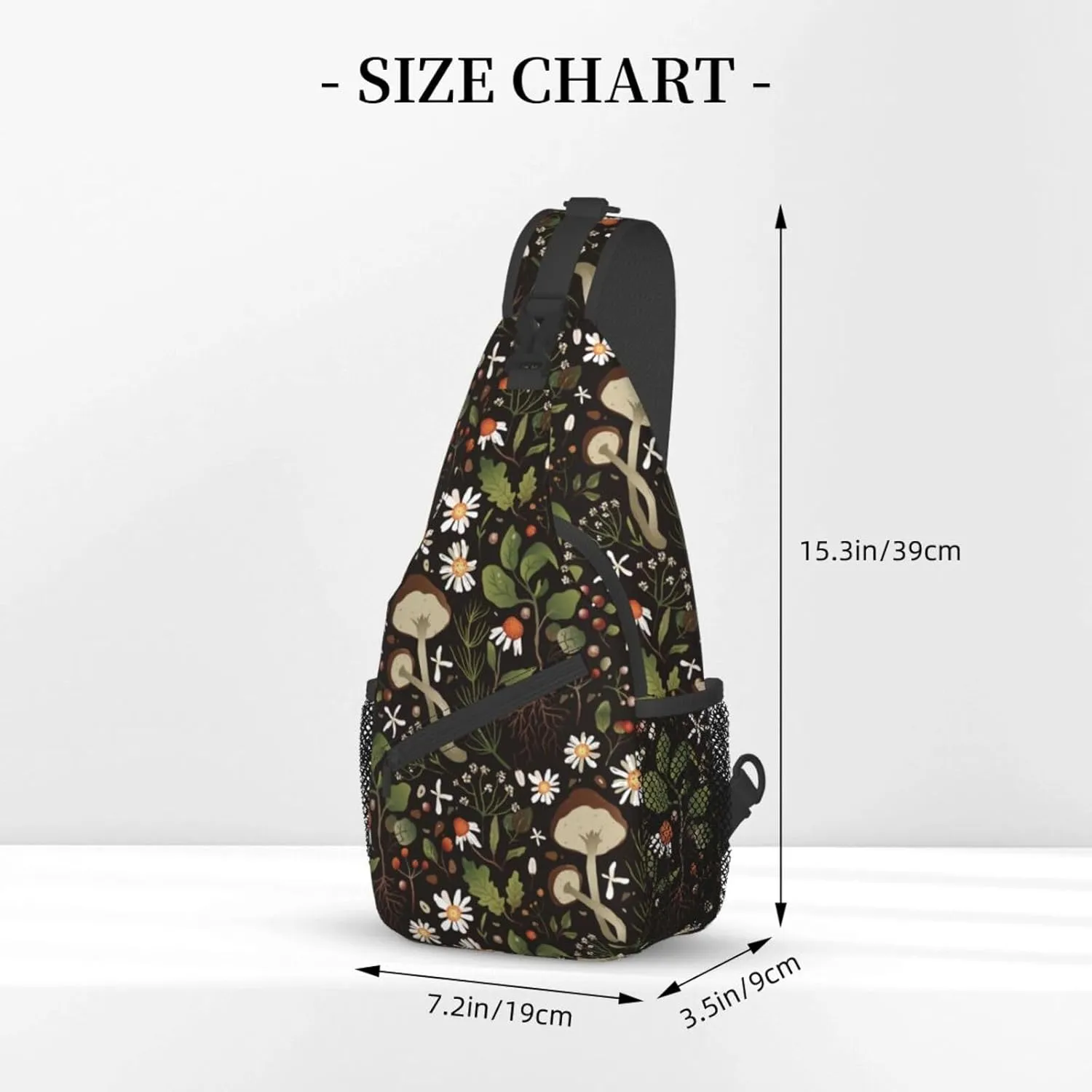 Wild Mushroom Sling Bag,Multipurpose Crossbody Backpack Shoulder Chest Bag for Women Men Travel Hiking Daypack