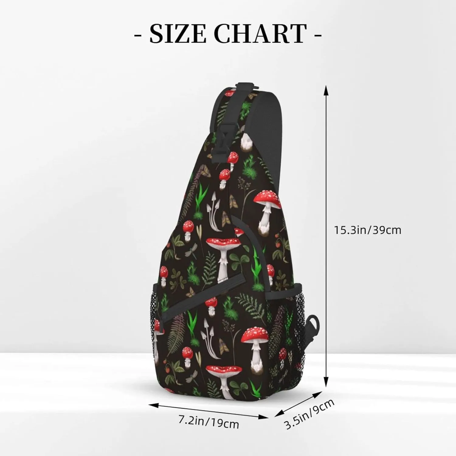 Wild Mushroom Sling Bag,Multipurpose Crossbody Backpack Shoulder Chest Bag for Women Men Travel Hiking Daypack