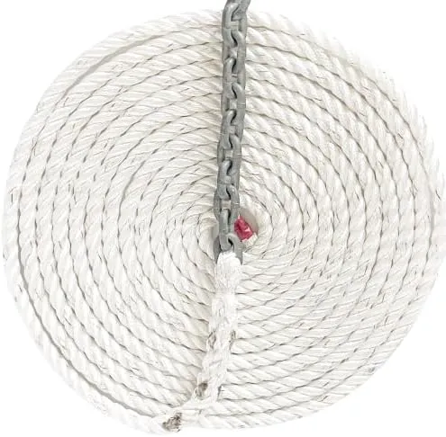 Windlass Anchor Rode 5/8" 3 Strand Nylon Sliced 15' of 5/16" G4 HT Galvanized Chain
