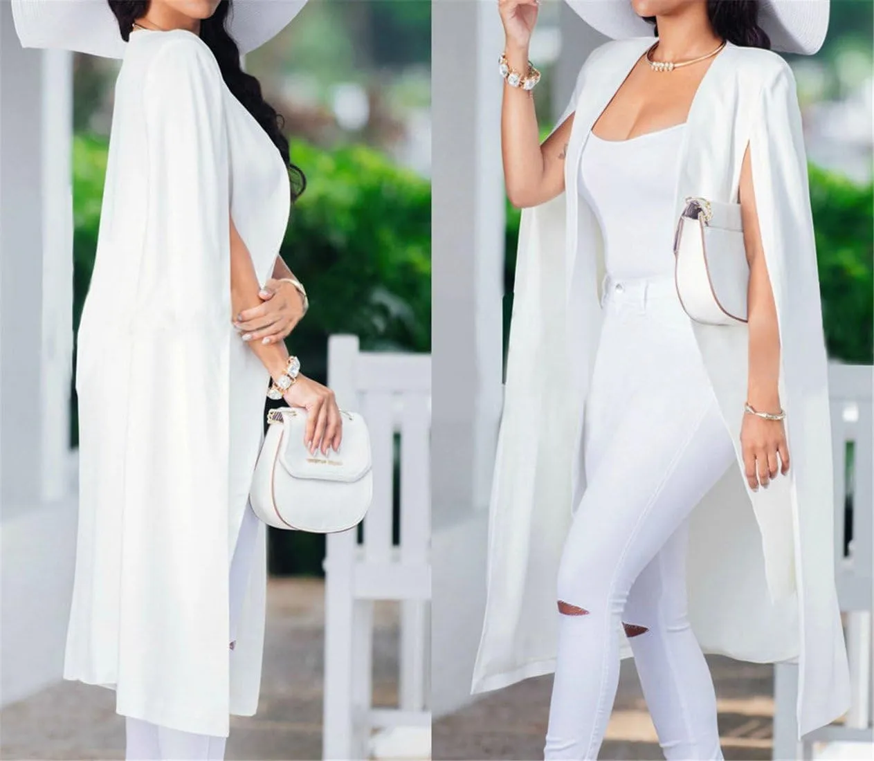 Women Casual Lightweight Open Front Duster
