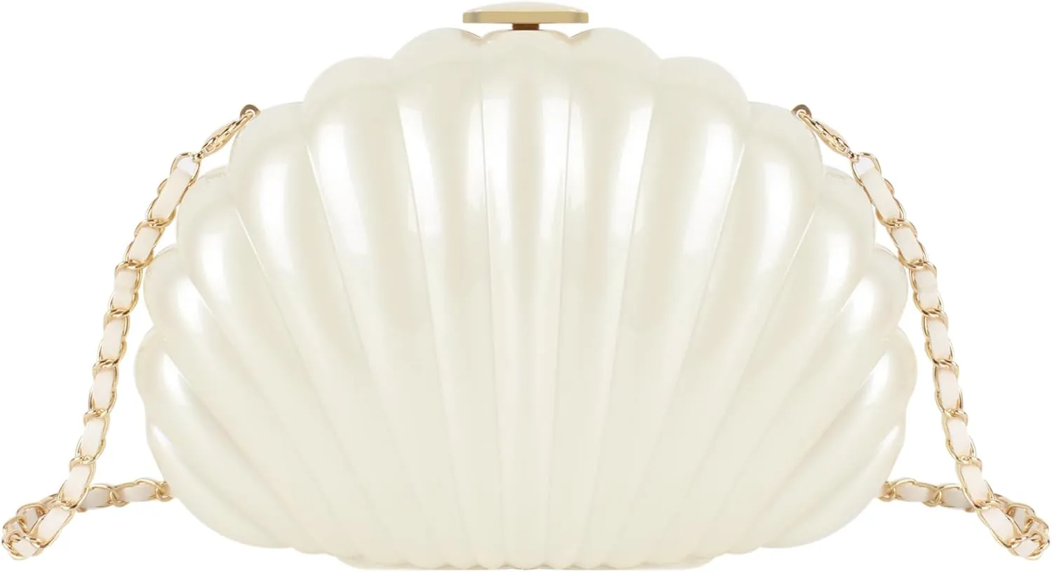 Women Mini Seashell Evening Clutch Handbag Chain Strap Cross-body Bag