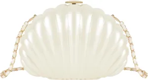 Women Mini Seashell Evening Clutch Handbag Chain Strap Cross-body Bag