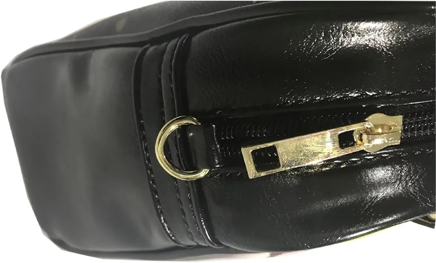 Women Saddle Shoulder Bag Oil Painting Printed Tote Saddle Purses PU Leather Shoulder Bags with Strap
